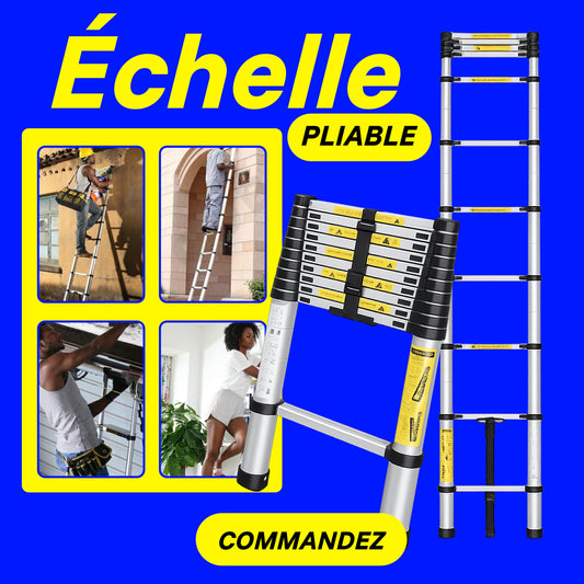Echelle Télescopique Polyvalente 2,6M – Légère, Sécurisée et Facile à Ranger