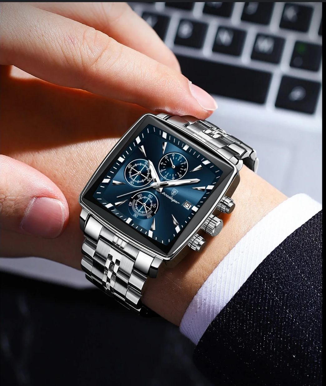 Poedagar Montre Ronde pour Hommes en Acier Inoxydable - Collection Élégance et Fonctionnalité